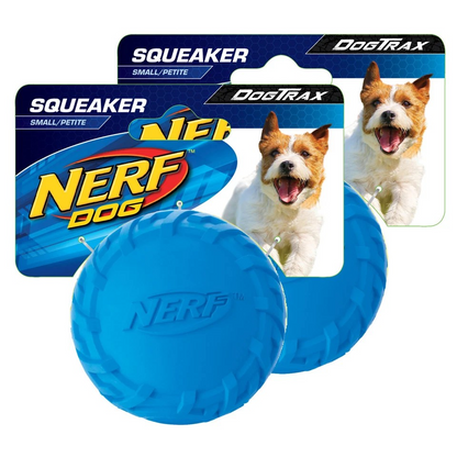 Nerf Dog 2.5" Small Tire | Squeak Ball Interactive Rubber Textured | Small Dog x2