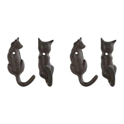 Esschert Design Cast Iron Cat Tail | Wall Hook | Home Decor| 2 x 2 Pieces