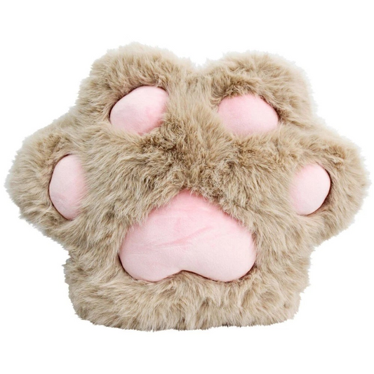 Cute Paw Shaped Cushion | LVD Brown Plush Pillow | Lounge or Bedroom Decor