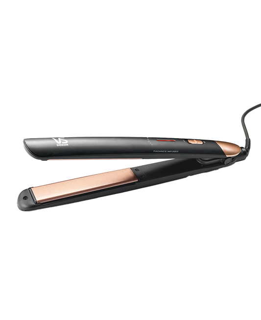 VS Sassoon Radiance Straight Styles | Hair Straightener | Camellia & Macadamia Infused Ceramic Plates | 210°C Heat | Worldwide Voltage | Lightweight and easy to use
