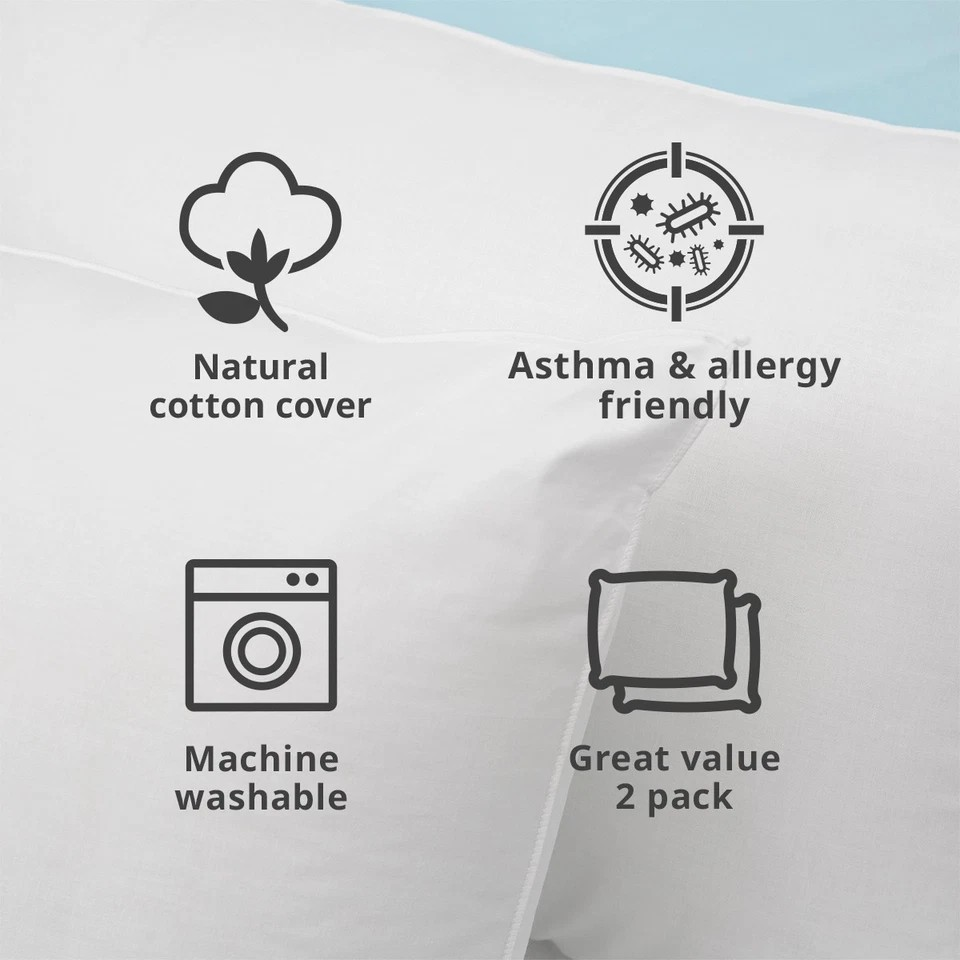 2pc Tontine Good Night Allergy Sensitive Sleep/Bedding Pillow Firm/High Profile