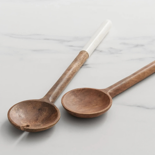 Salisbury & Co Calla Salad Server | 2pc Set | White