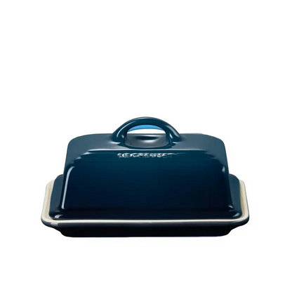 Le Creuset Stoneware Butter Dish Nuit | Kitchen Butter Dish Keeper | Stone Container Storage | Microwave and Fridge Safe