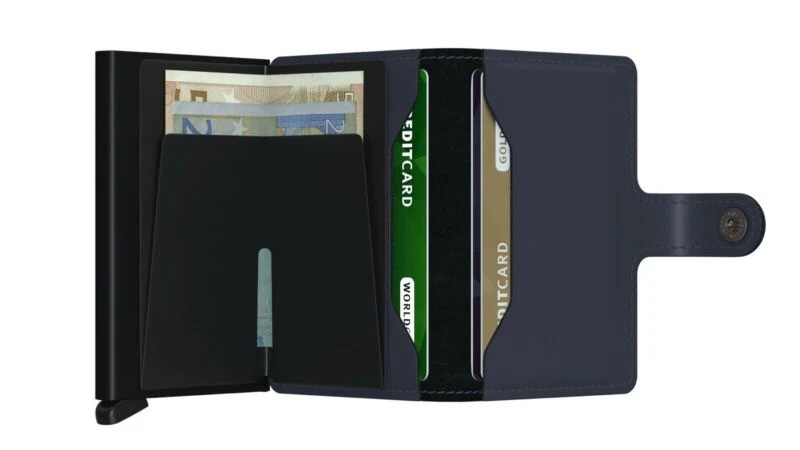 SECRID Miniwallet Matte Nightblue Leather RFID