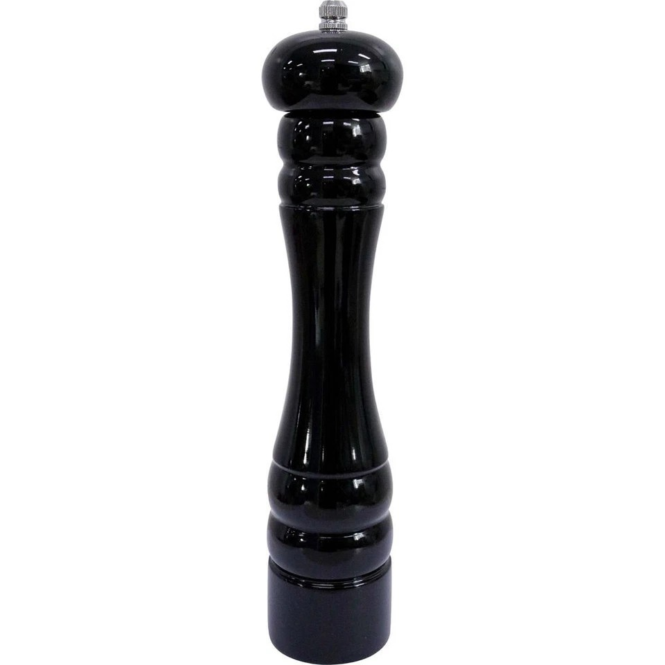 2PK LVD Timber Wooden Sleek Tall Salt/Pepper Grinder Large 5x5x27cm Black
