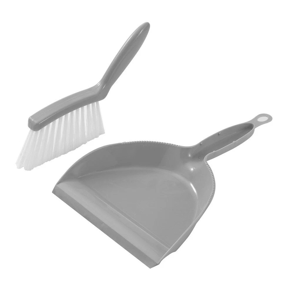Compact Indoor Dustpan | 2Pk Duster and Pan | Snap-in-Brush Set Mini Assorted