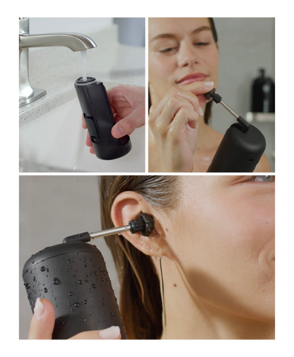 WUSH by BlackWolf Powered Ear Cleaner | Triple Spray Earwax Remover | With Foldable Nozzle & Antimicrobial Tips