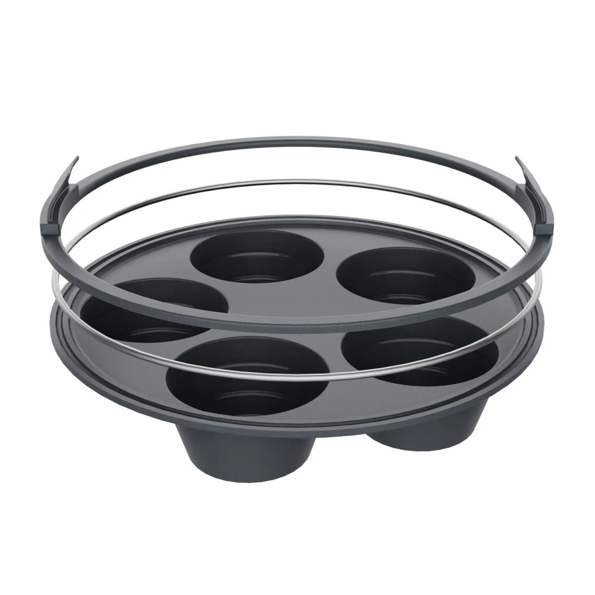 Silicone Air Fryer Muffin Holder | Round Collapsible Muffin Pan 5 Cup | Cupcake Mould