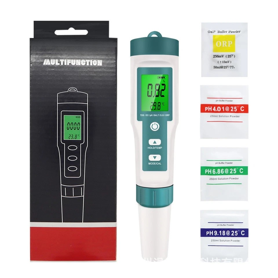 7 In 1 Digital PH Meter | TDS Meter Digital Tester Pen | Pool Water Quality Monitor | Measures PH,TDS, TEMP,EC, Salinity, SG, ORP |