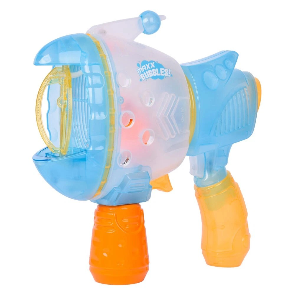 Maxx Bubbles Handheld Bubble Bazooka | Kids Toy 12inch Multi-Coloured | Outdoor play 3y+ | Battery Operated