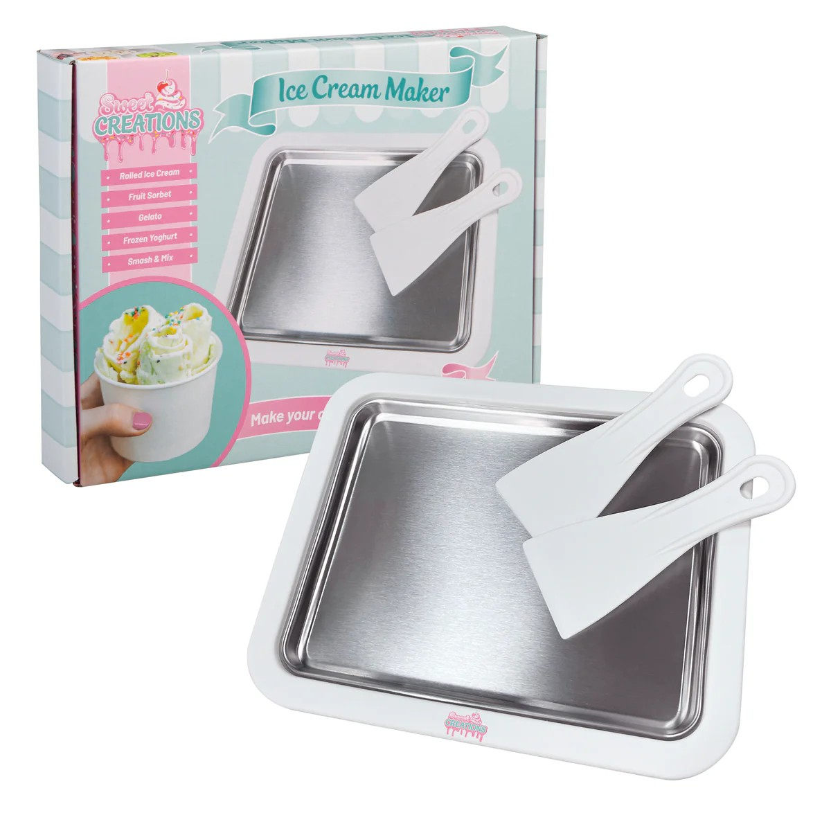 Ice Cream Making Tray | Fruit Sorbet Gelato Maker Smash & Mix Maker | Frozen Yogurt | BPA Free