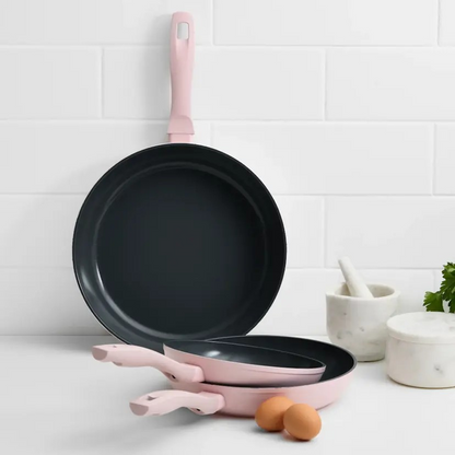Wolstead Stonetek Ultra 3pc Frypan Set Dusty Pink