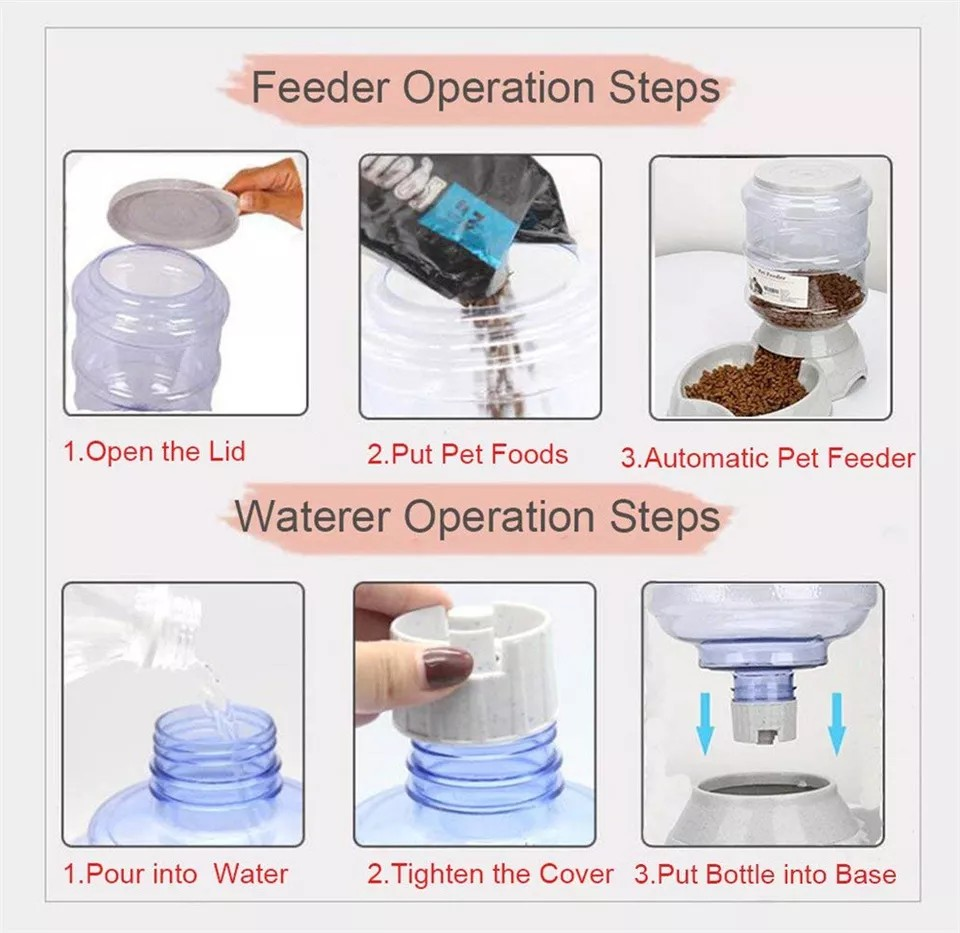 Automatic Pet Feeder 3.5L - Smart Dog Cat Food Dispenser with Water Bowl | Self-Feeding System for Dogs & Cats