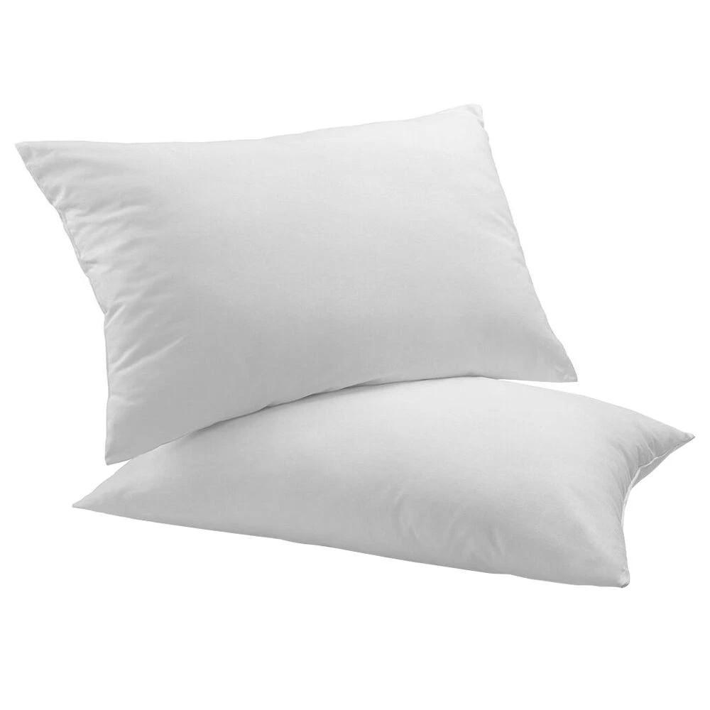 Royal Comfort 1000 GSM Duck Feather & Down Cotton Bedding Pillow | Two Pcs 50x75cm | White