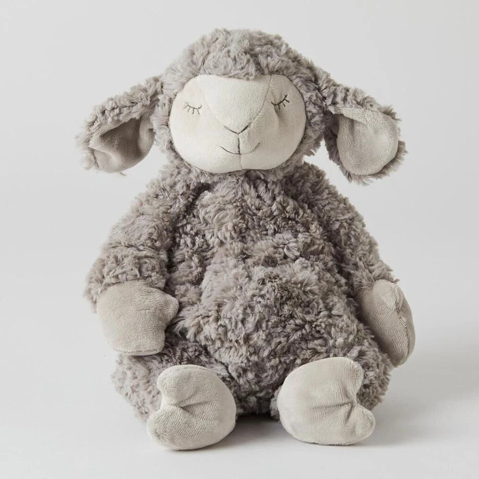 Jiggle & Giggle 3Pc Set | Sheep Plush Towel Blanket Hamper | Gift Set Grey