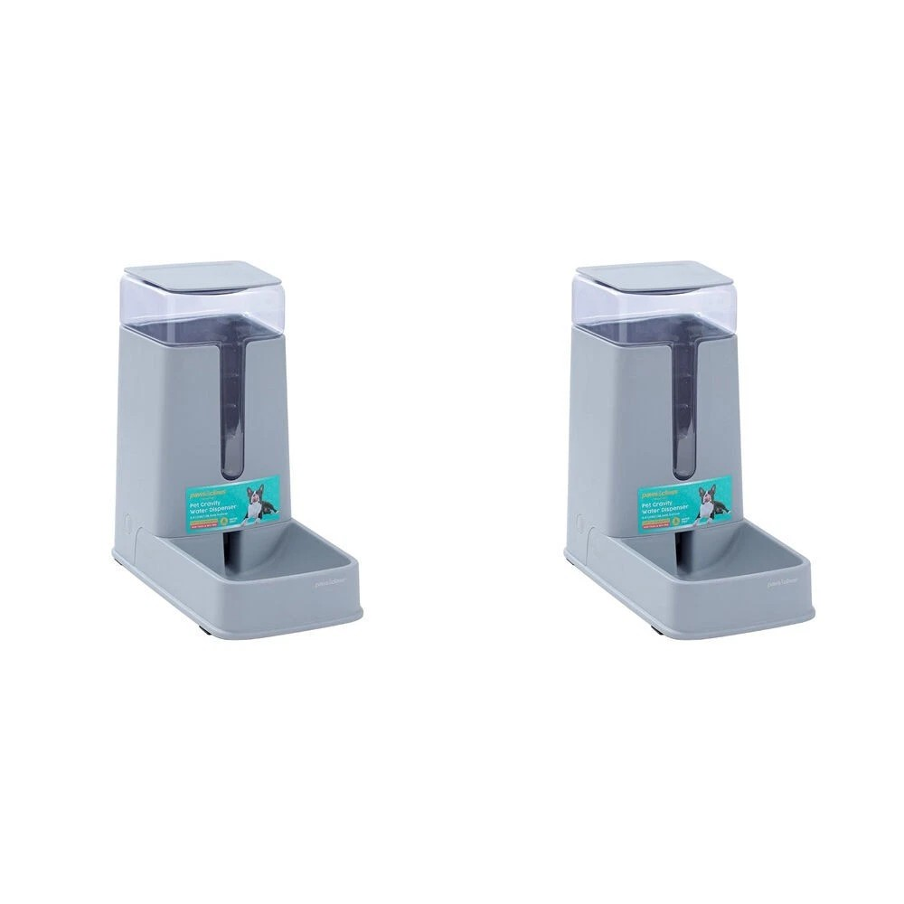 Paws And Claws | Gravity Pet Fresh Water Dispenser | 3.4L/28.5x16.5x31cm 2 Pk | Clear