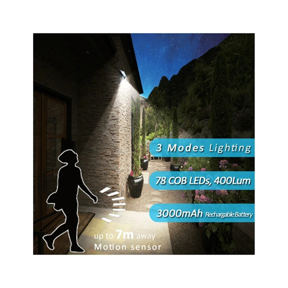 Sansai Outdoor Motion Activated Adjustable Solar Power 2.5W LED Sensor Light