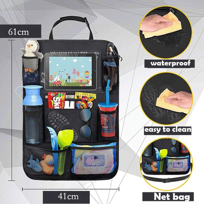 Car Seat Back Multi Pocket Tidy Storage Bag | Organizer Tablet Holder | Travel Pouch