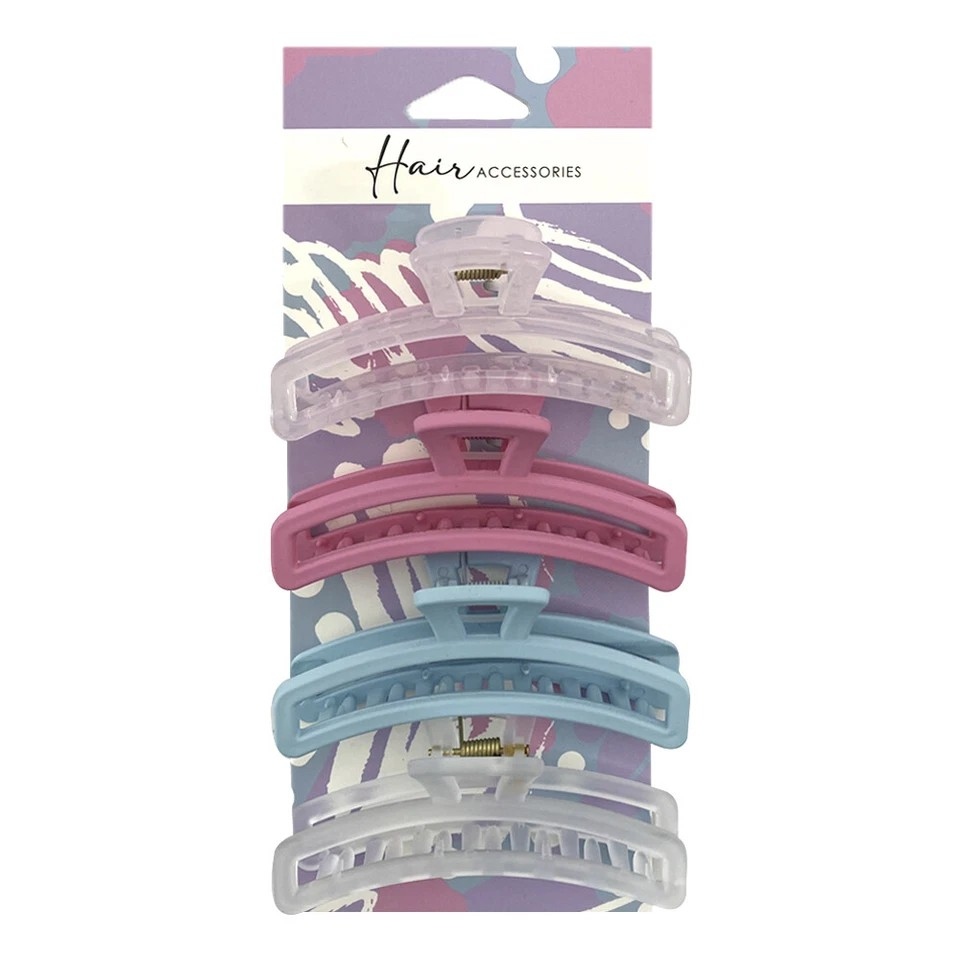 Hair Clips | Hair Claw | Hair Accessories | Melrose Women's 10cm | Curve Pastel Mix Styling