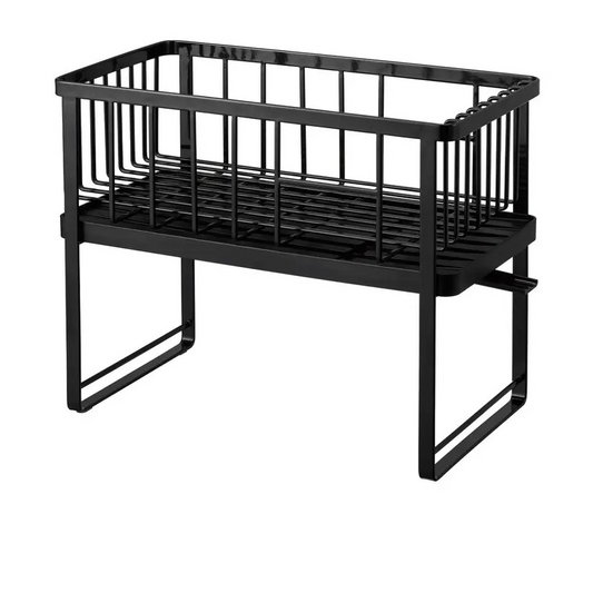 Yamazaki Tower 2 Tier Dish Rack | Space-Saving | Stylish Black | 360 degree drainage | Easy Install | Max Capacity 7.9 kg