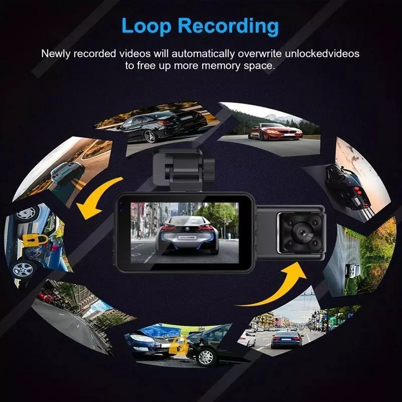 Car Dash Dual Camera | 1080P WIFI | WiFi-APP Control | HD resolution Video Recorder Front Rear | Inside Night Vision | Ride Share Driver Needs |