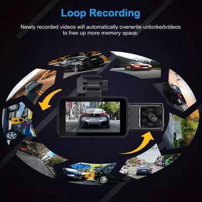 Car Dash Dual Camera | 1080P WIFI | WiFi-APP Control | HD resolution Video Recorder Front Rear | Inside Night Vision | Ride Share Driver Needs |