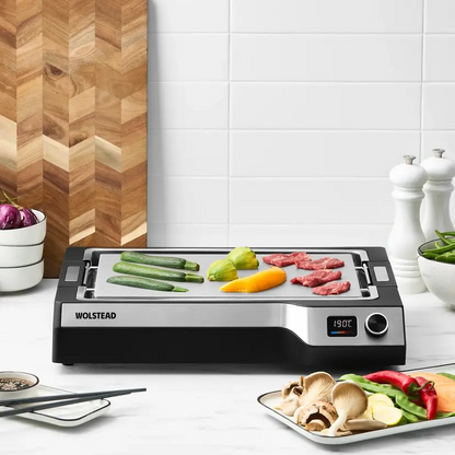 Wolstead Teppanyaki Grill | Grill Non-Stick Plate |1650W Electric Teppanyaki Tabletop Grill Griddle  | Hot Plate Cooker