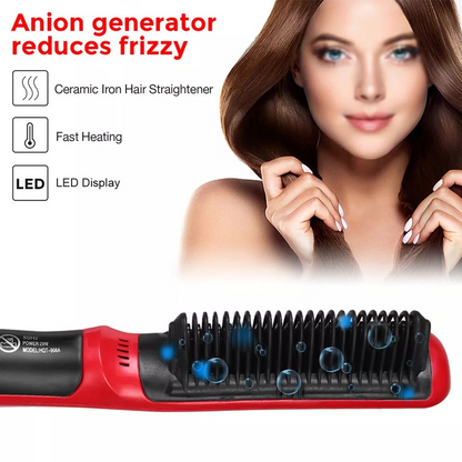 Mens Heated Beard Straightener | Hair Straightener | Brush Multifunctional Hair Comb | Curling Iron | Rapid Heating 15 Sec | No hair damage |