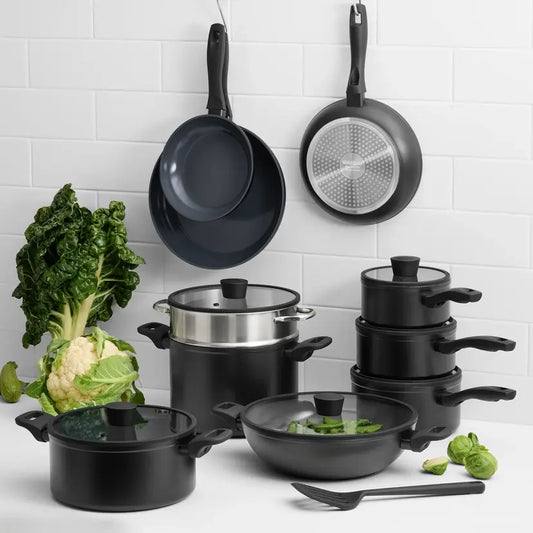 Wolstead Stonetek Ultra | 2pc Frypan Set | 24cm and 30cm Black | Non-stick | free from PFAS, PTFE, PFOA, lead and cadmium