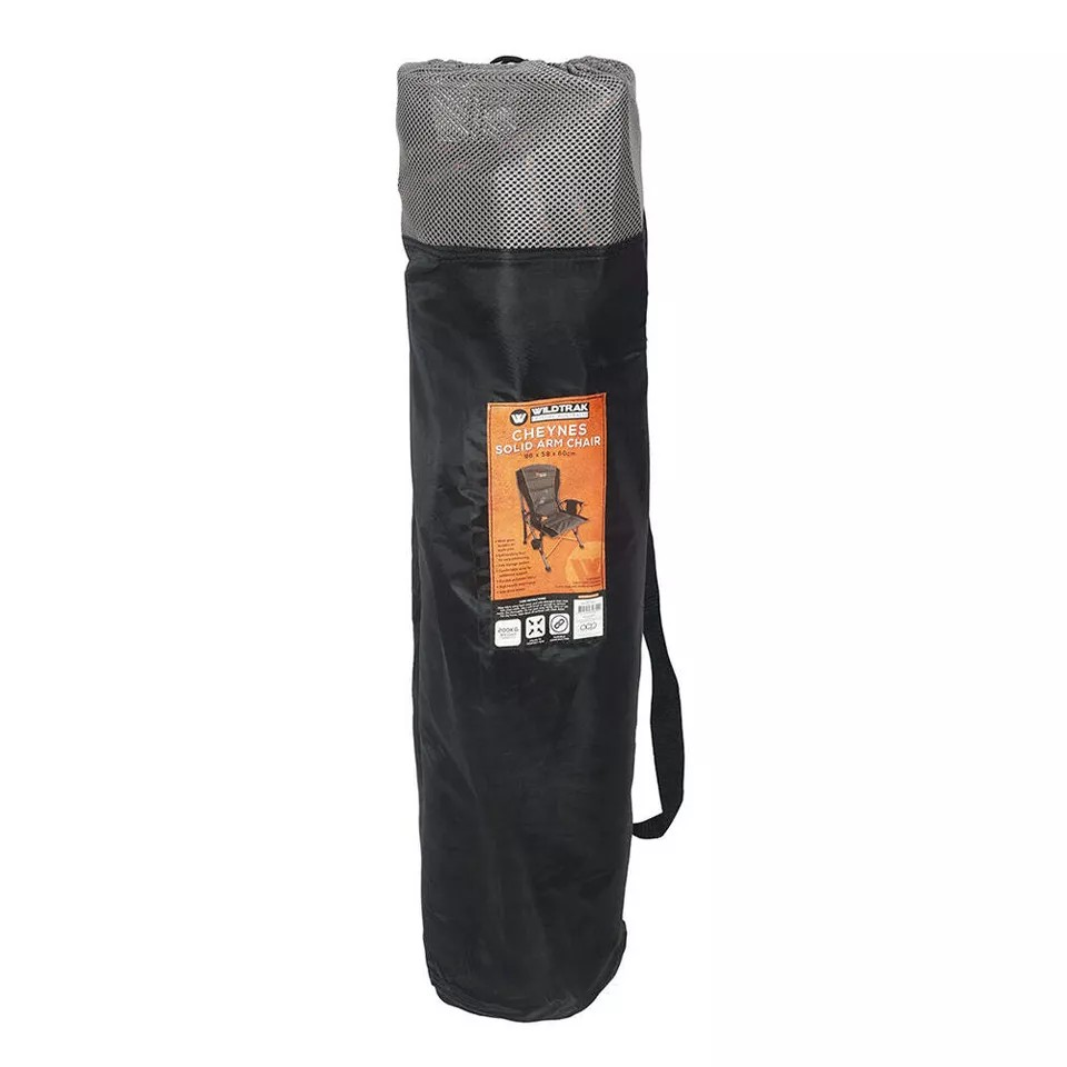 Wildtrak Cheynes Solid Arm Chair | Dlx 200Kg Outdoor Camping/Hiking | Dimension 96x64cm