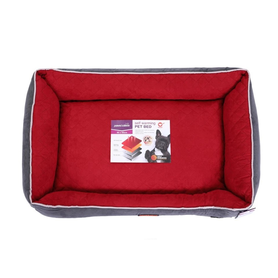 Paws & Claws | Self Warming/Thermal Insulated Walled | Dimensions 90x60cm | Pet/Dog Bed Large