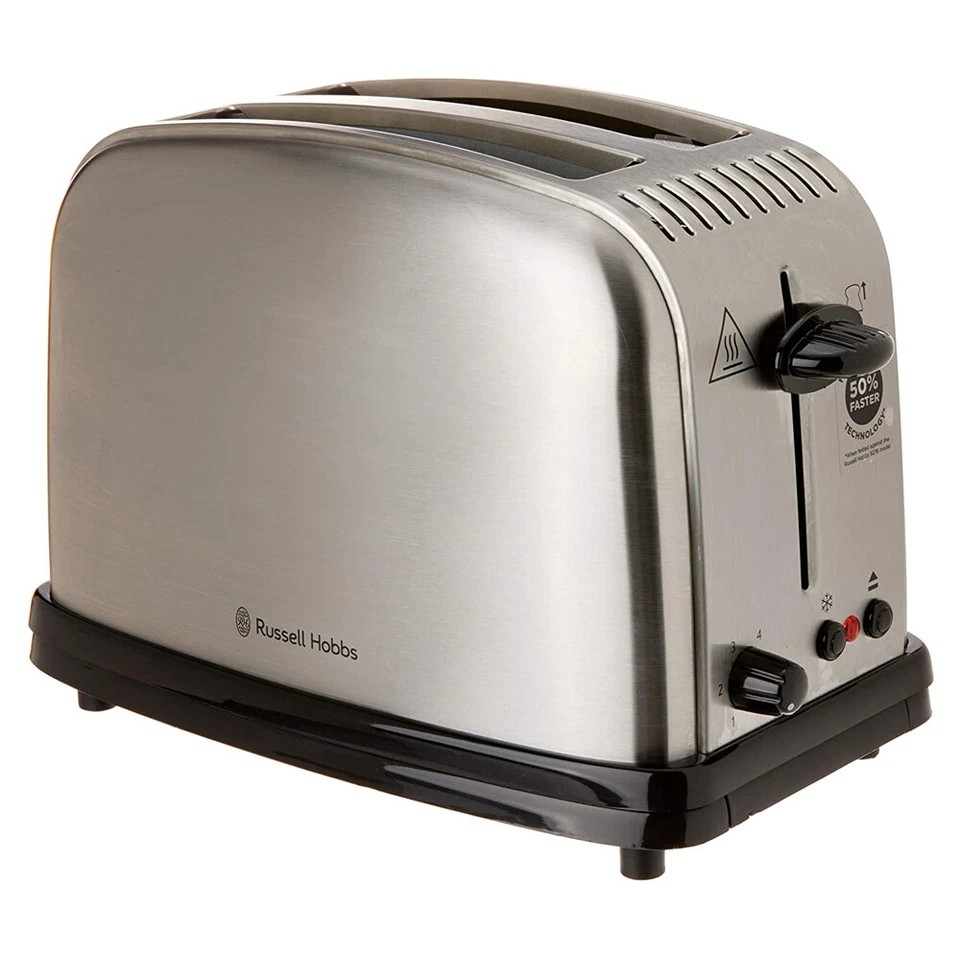 Russell Hobbs Classic 2 Slice Toaster | Brushed Stainless Steel | 1670W