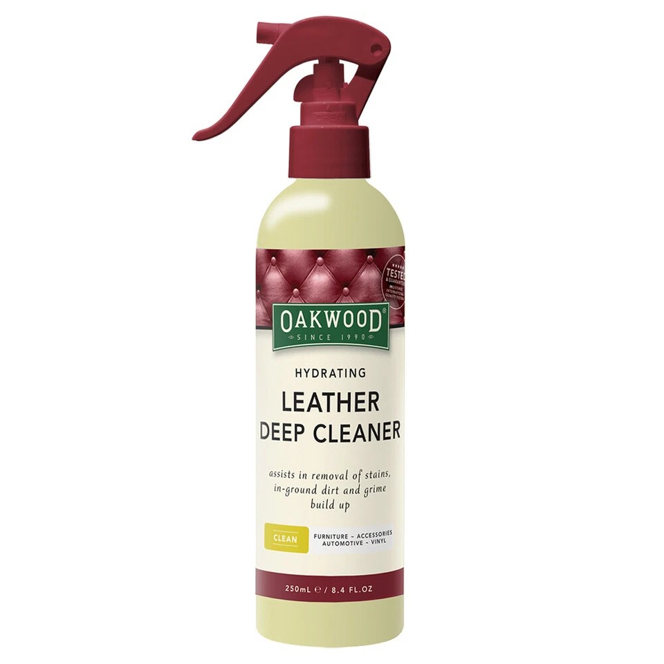 Hydrating Leather Deep Cleaner Spray | Furniture Upholstery Care | 2x Oakwood 250ml