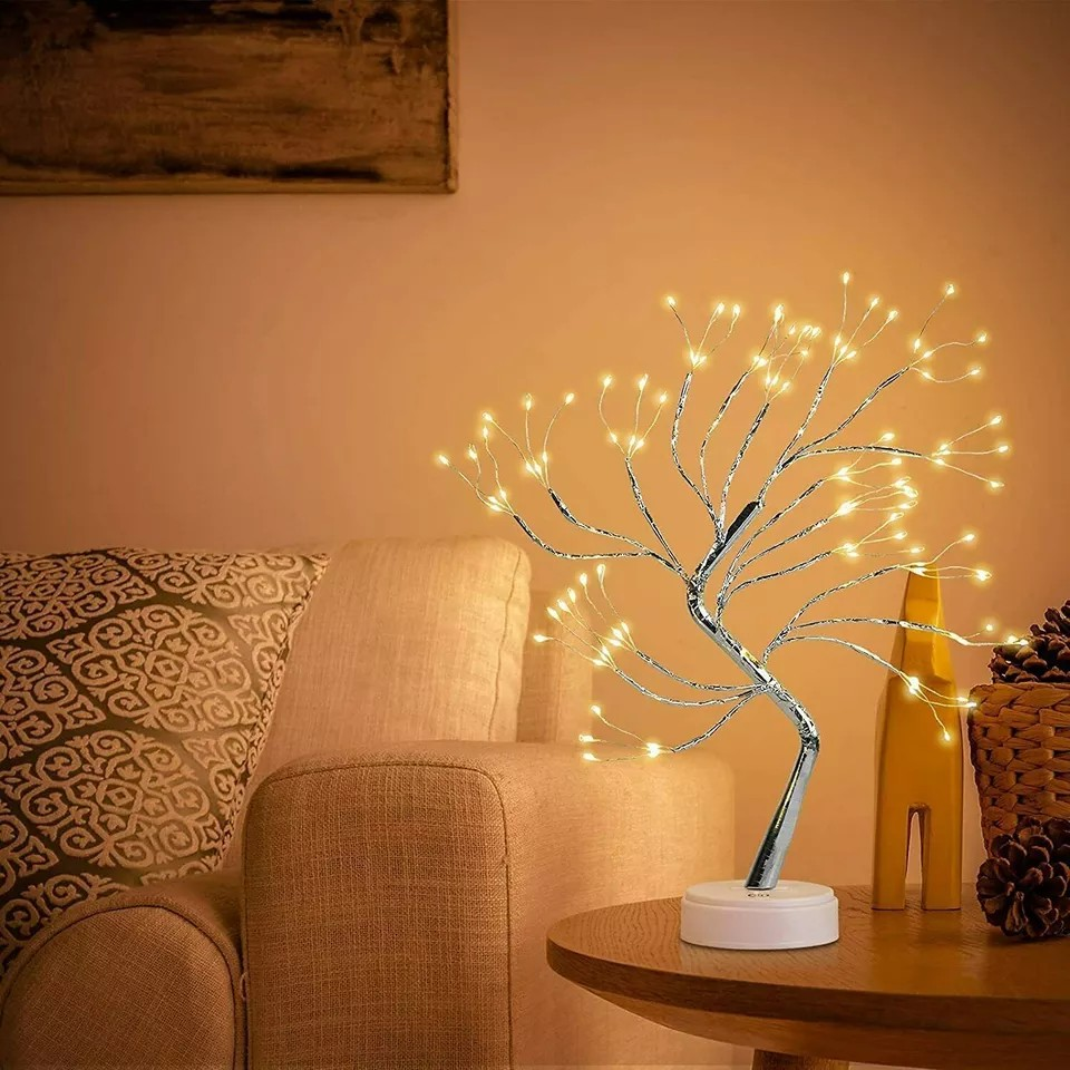 108 LED USB Tree Night Light Fairy Wire Desk Table Room Lamp Party Decor Bedside