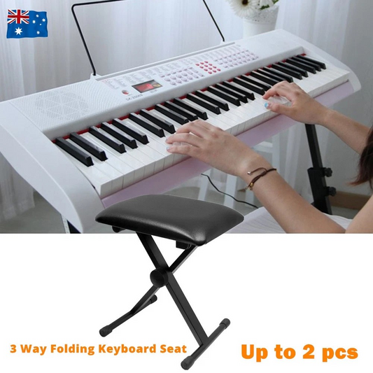 Portable Piano Stool Adjustable 3 Way Folding Keyboard Seat Bench Piano Chair AU
