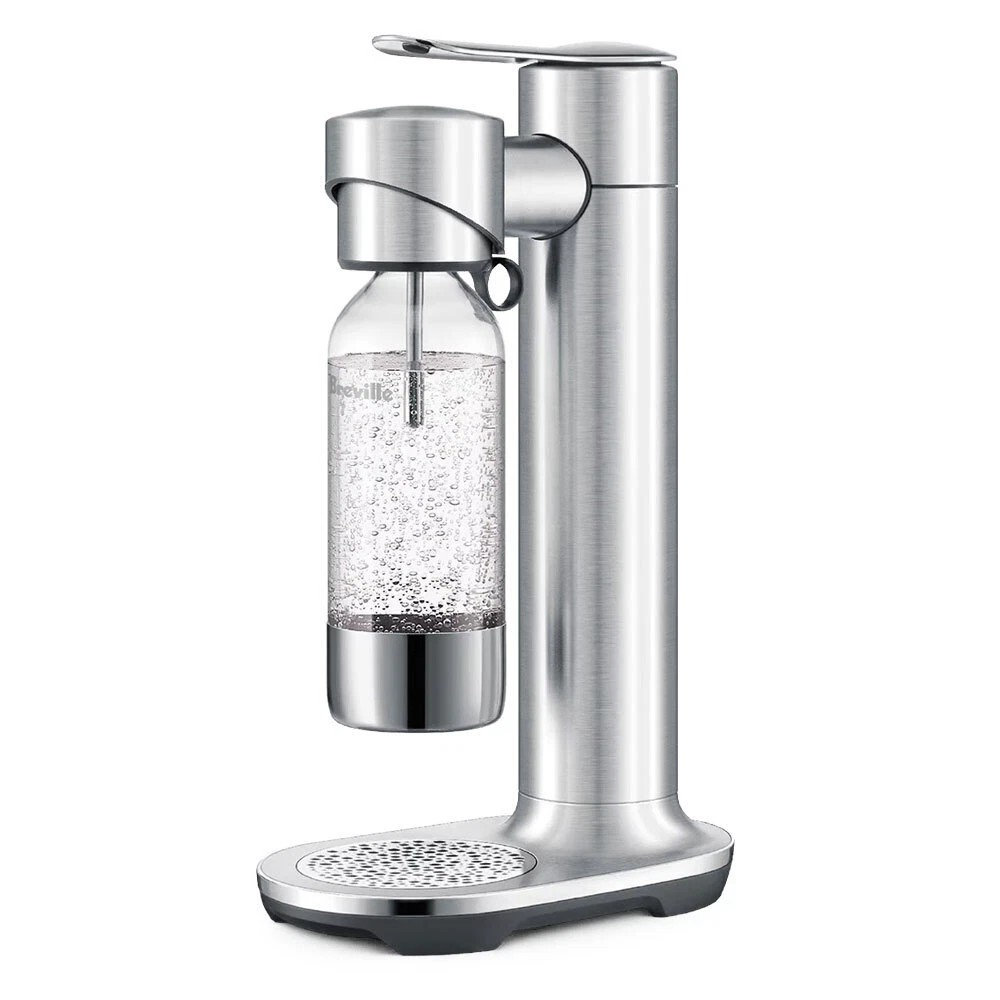 Breville The InFizz Aqua Water Sparkler | Brushed Stainless Steel | Carbonated Water | Ergonomic Design | Easy Twist and Lock