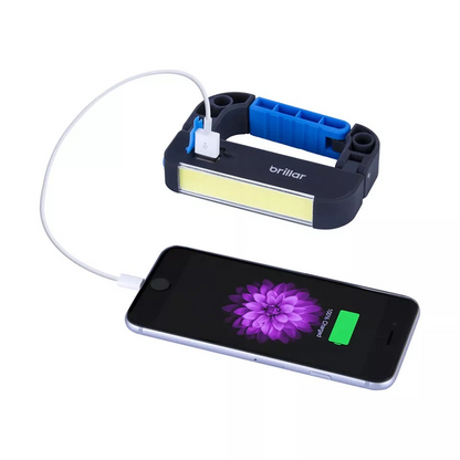 Brillar Rechargeable LED Light & Powerbank | 3-mode Magnetic Handle Carabiner | 90 Degree Swivel