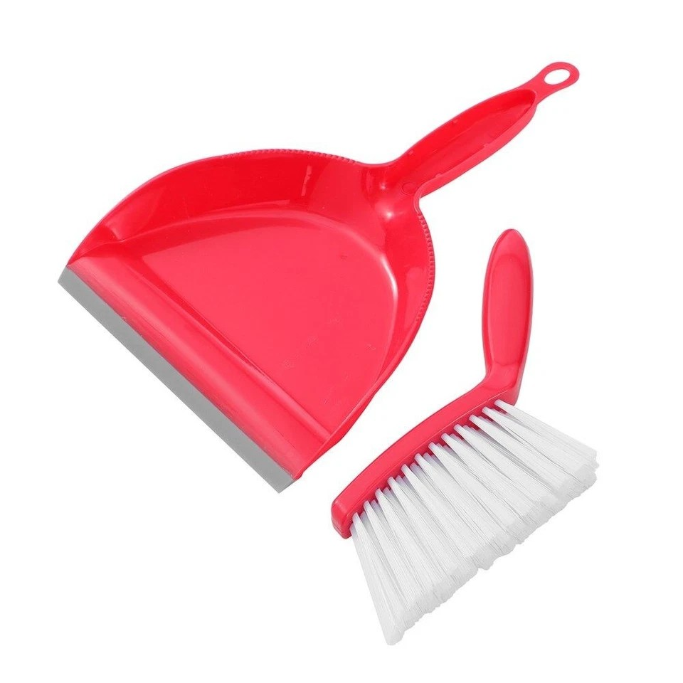 Compact Indoor Dustpan | 2Pk Duster and Pan | Snap-in-Brush Set Mini Assorted