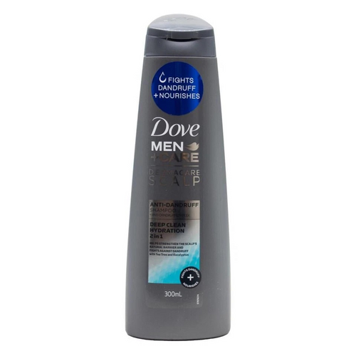 12PK Dove Men Care 300ml Hair Shampoo Anti-Dandruff 2in1 Deep Clean Hydration