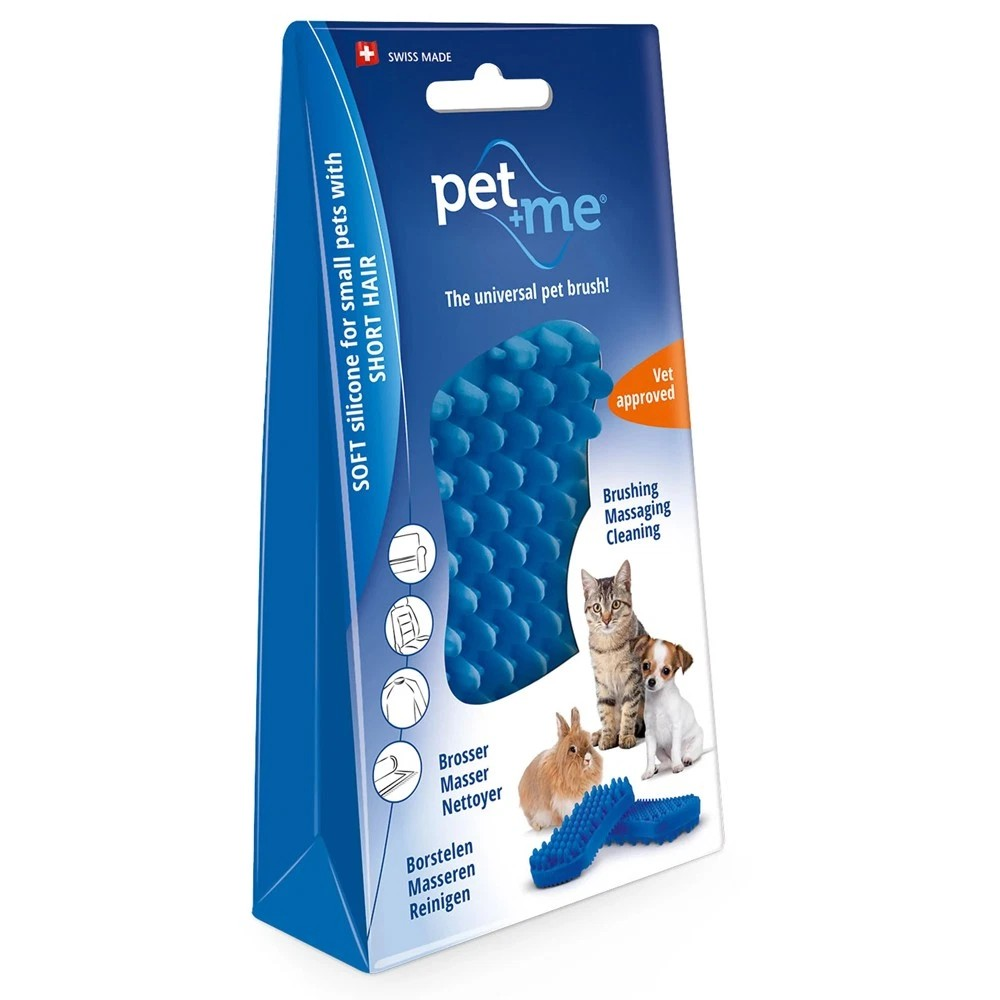 Short Hair Coat Grooming Brush | For Small Dogs/Cats | Soft Silicone Brush