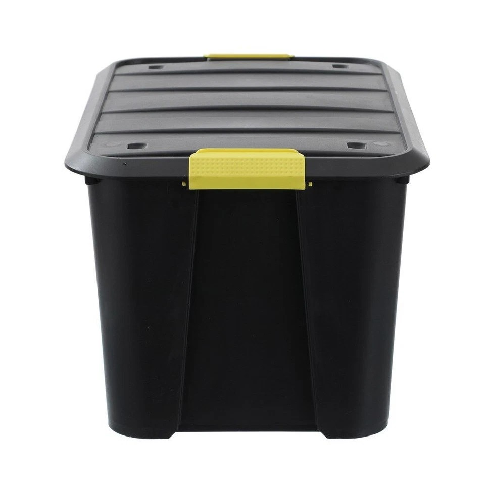 Boxsweden Garaz | Eco Storage Organiser | Box/Tub w/ Wheels 50L | Assorted 4Pk | Clip Lock d