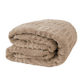 Bambury Lattice Sherpa Blanket DOUBLE/QUEEN | Latte Colour | Lightweight Extra Warm | Fleece Blanket