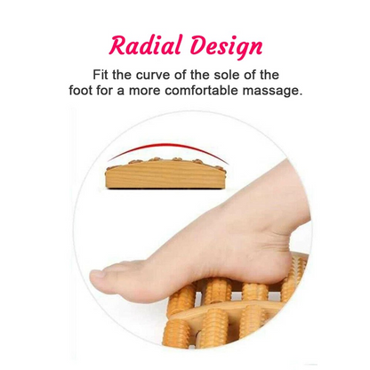 LARGE Wooden Foot Pain Massager 5 Roller Care Reflexology Relax Stress Relief