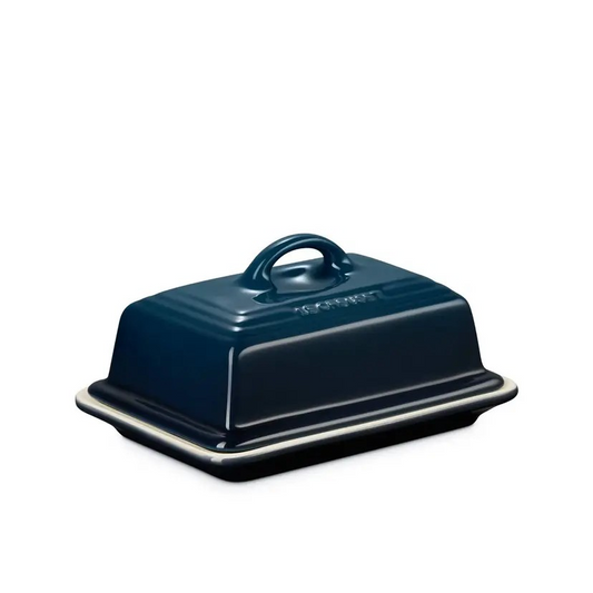 Le Creuset Stoneware Butter Dish Nuit | Kitchen Butter Dish Keeper | Stone Container Storage | Microwave and Fridge Safe