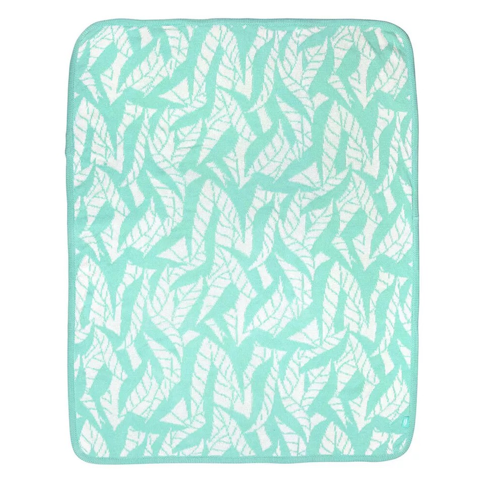 Playgro Fauna Friends Reversible Cot Baby Nursery Blanket Mint/White