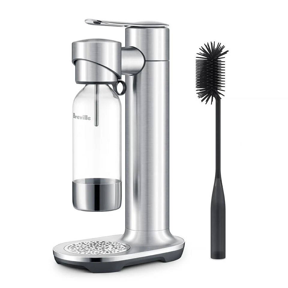 Breville The InFizz Aqua Water Sparkler | Brushed Stainless Steel | Carbonated Water | Ergonomic Design | Easy Twist and Lock