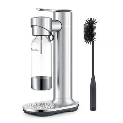 Breville The InFizz Aqua Water Sparkler | Brushed Stainless Steel | Carbonated Water | Ergonomic Design | Easy Twist and Lock