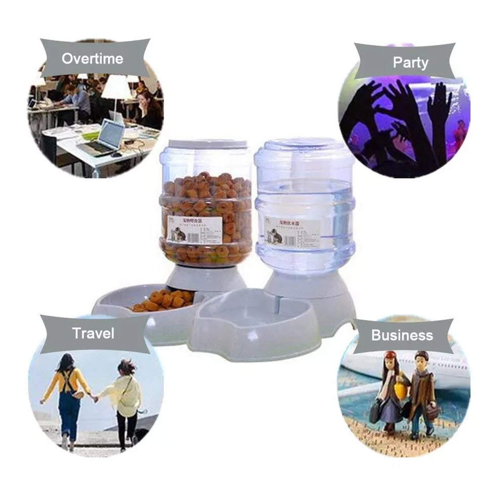 Automatic Pet Feeder 3.5L - Smart Dog Cat Food Dispenser with Water Bowl | Self-Feeding System for Dogs & Cats