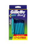 Gillette Blue II Razor 20 Pack | Aloe-Infused Twin Blade Razors | Disposable Razors Soft Comfort Blades Facial Shaver