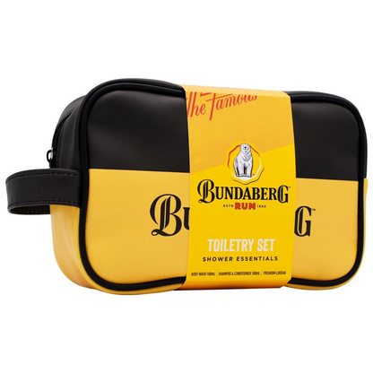 Bundaberg Rum Travel Toiletry Set Body Wash/Lotion/Loofah Shower Essentials